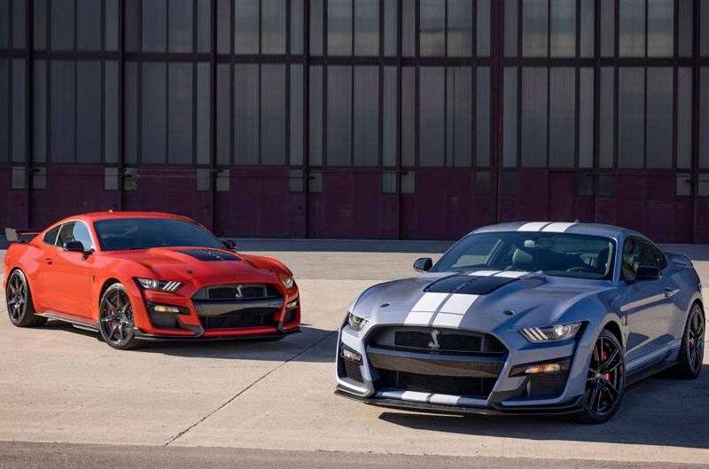 Grey and orange 2022 Mustang Shelby GT500